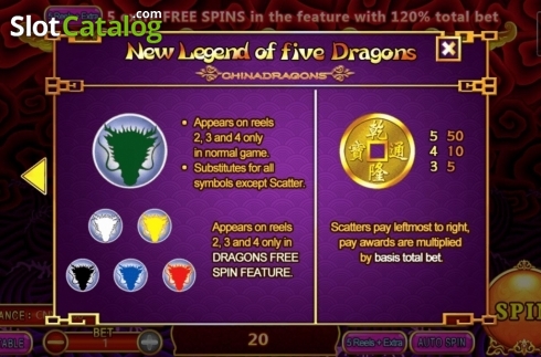 Οθόνη6. New Legend of 5 Dragons Κουλοχέρης