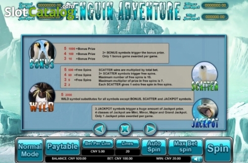 Οθόνη5. Penguin Adventure Κουλοχέρης