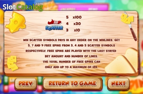 Οθόνη9. Cheese Chase (Slot Factory) Κουλοχέρης