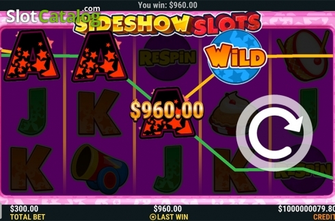 Οθόνη4. Sideshow Slots Κουλοχέρης