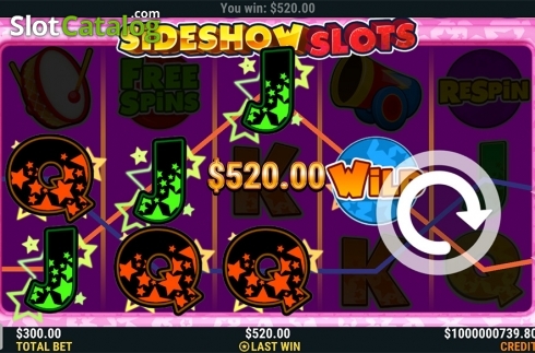 Οθόνη3. Sideshow Slots Κουλοχέρης