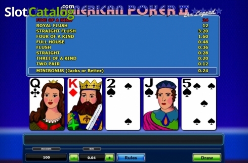 Οθόνη2. American Poker II (Novomatic) Κουλοχέρης