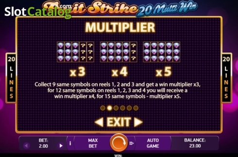 Οθόνη5. Fruit Strike: 20 Multi Win Κουλοχέρης
