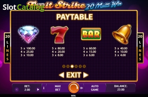 Οθόνη6. Fruit Strike: 20 Multi Win Κουλοχέρης