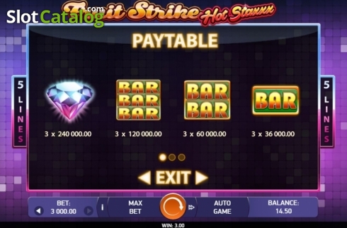 Οθόνη4. Fruit Strike: Hot Staxxx Κουλοχέρης