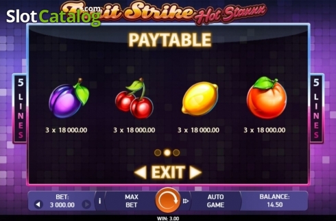 Οθόνη5. Fruit Strike: Hot Staxxx Κουλοχέρης