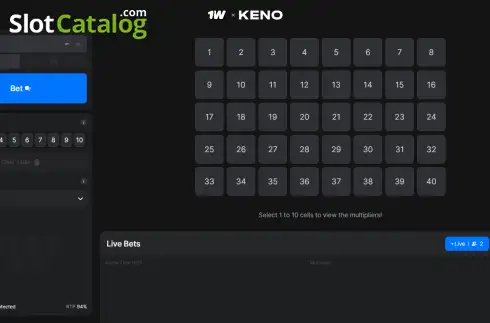 Οθόνη2. Keno (1Win Games) Κουλοχέρης