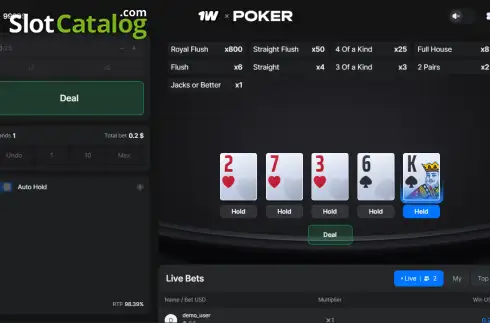 Οθόνη2. Poker (1Win Games) Κουλοχέρης
