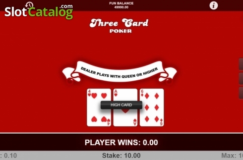Οθόνη3. Three Card Poker (1X2gaming) Κουλοχέρης