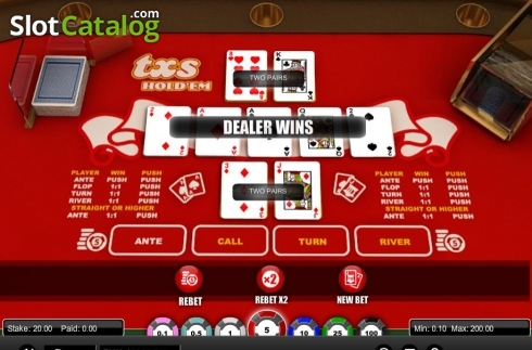 Οθόνη5. Texas Hold'em (1X2gaming) Κουλοχέρης
