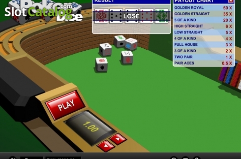Οθόνη3. Poker Dice (1X2gaming) Κουλοχέρης