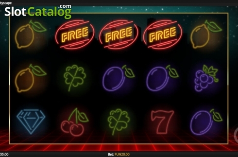 Οθόνη5. Neon Fruit Cityscape Κουλοχέρης