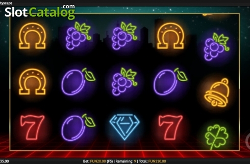 Οθόνη6. Neon Fruit Cityscape Κουλοχέρης