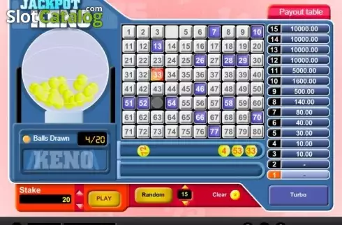 Οθόνη4. Jackpot Keno Κουλοχέρης