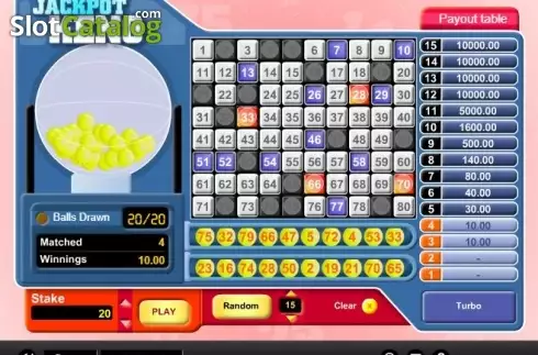 Οθόνη5. Jackpot Keno Κουλοχέρης