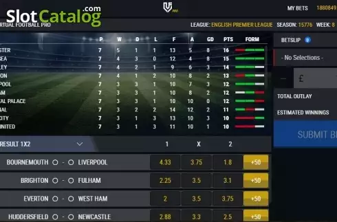 Οθόνη2. Virtual Football Pro Κουλοχέρης