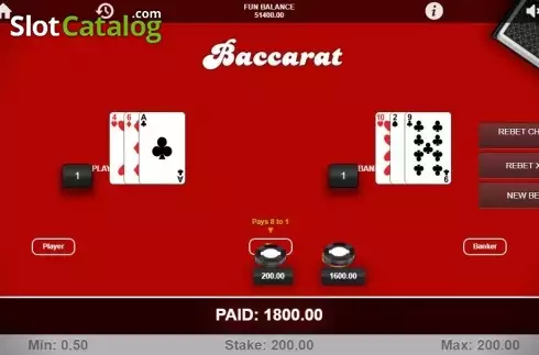 Οθόνη4. Baccarat (1x2gaming) Κουλοχέρης
