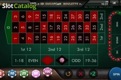Οθόνη2. 3D European Roulette (IronDog) Κουλοχέρης