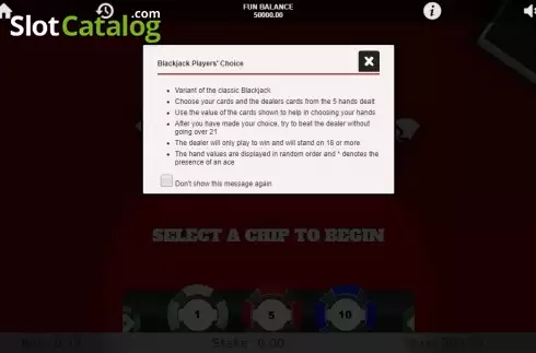 Οθόνη2. Blackjack Players Choise (1X2gaming) Κουλοχέρης 