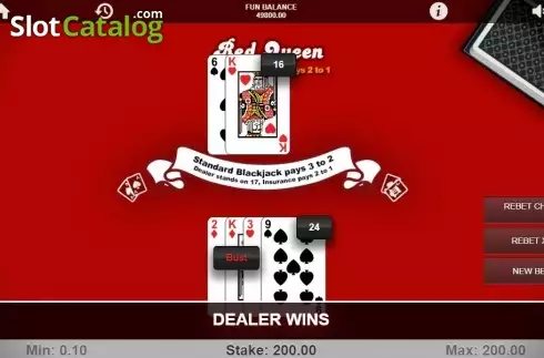 Οθόνη4. Red Queen Blackjack Κουλοχέρης