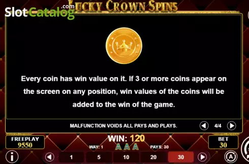Οθόνη9. Lucky Crown Spins Κουλοχέρης 