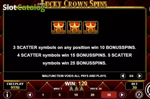 Οθόνη8. Lucky Crown Spins Κουλοχέρης 
