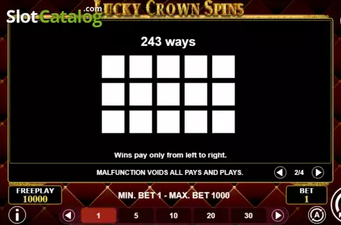 Οθόνη7. Lucky Crown Spins Κουλοχέρης 