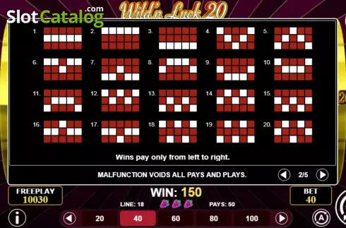 Οθόνη6. Wild'n Luck 20 Κουλοχέρης