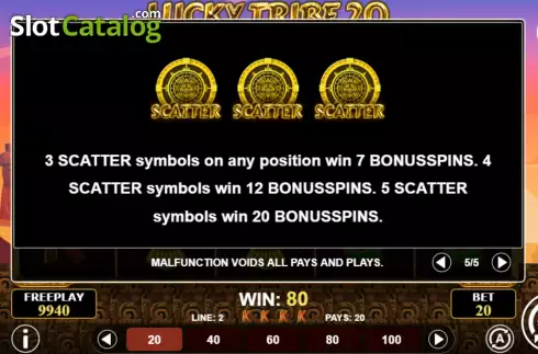 Οθόνη9. Lucky Tribe 20 Κουλοχέρης