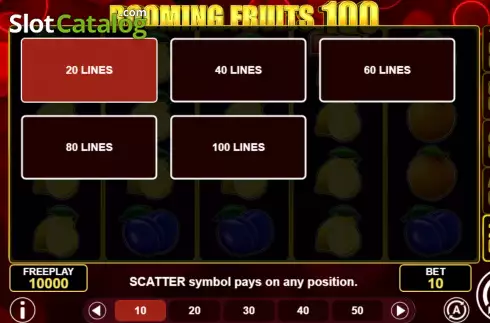 Οθόνη2. Booming Fruits 100 Κουλοχέρης