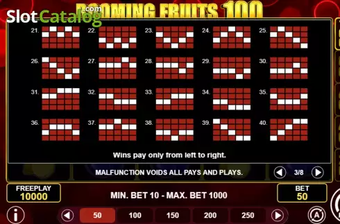 Οθόνη9. Booming Fruits 100 Κουλοχέρης