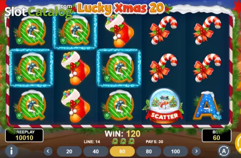 Οθόνη4. Lucky Xmas 20 Κουλοχέρης 