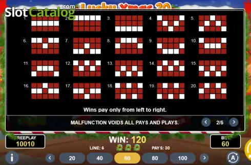 Οθόνη6. Lucky Xmas 20 Κουλοχέρης 