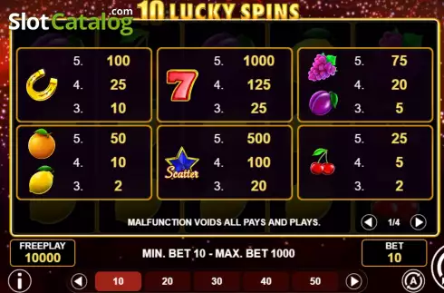 Οθόνη9. 10 Lucky Spins Κουλοχέρης