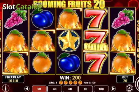 Οθόνη5. Booming Fruits 20 Κουλοχέρης