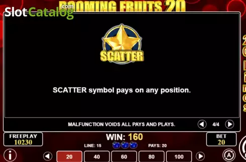 Οθόνη9. Booming Fruits 20 Κουλοχέρης