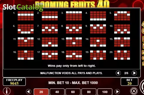 Οθόνη6. Booming Fruits 40 Κουλοχέρης