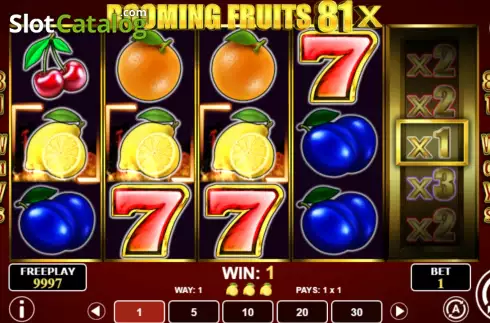 Οθόνη3. Booming Fruits 81x Κουλοχέρης