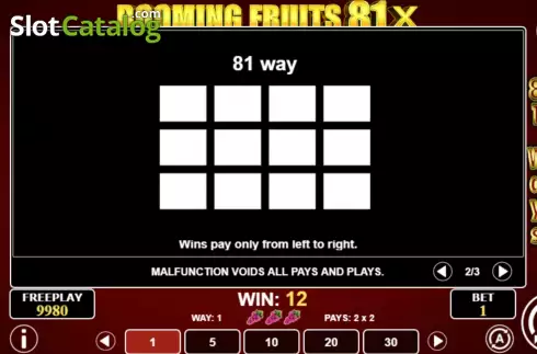 Οθόνη8. Booming Fruits 81x Κουλοχέρης