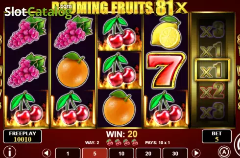 Οθόνη5. Booming Fruits 81x Κουλοχέρης
