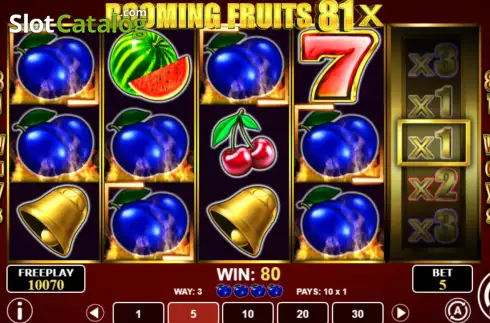 Οθόνη6. Booming Fruits 81x Κουλοχέρης
