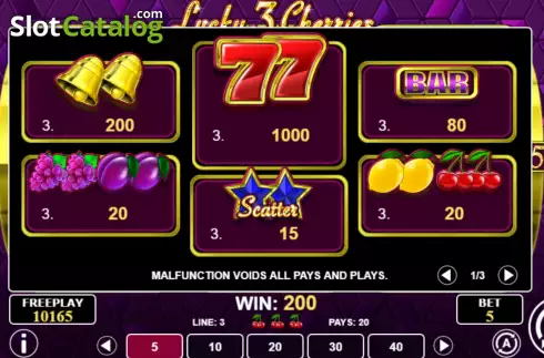Οθόνη7. Lucky 3 Cherries Κουλοχέρης