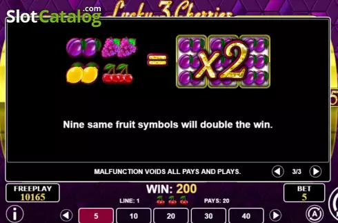Οθόνη9. Lucky 3 Cherries Κουλοχέρης