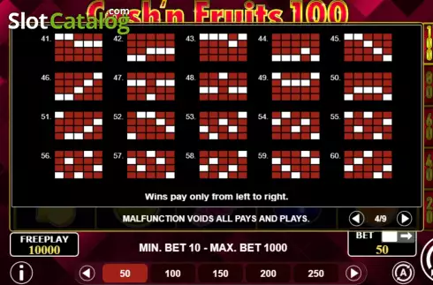 Οθόνη8. Cash'n Fruits 100 Κουλοχέρης