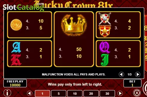 Οθόνη7. Lucky Crown 81x Κουλοχέρης