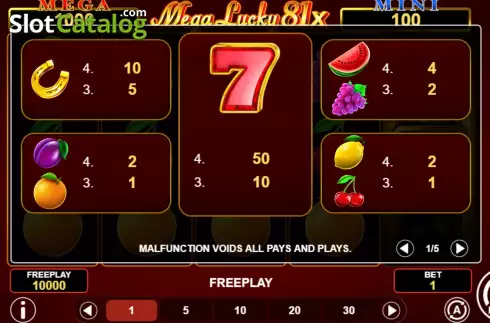Οθόνη5. Mega Lucky 81x Κουλοχέρης