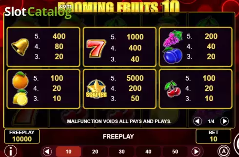 Οθόνη6. Booming Fruits 10 Κουλοχέρης