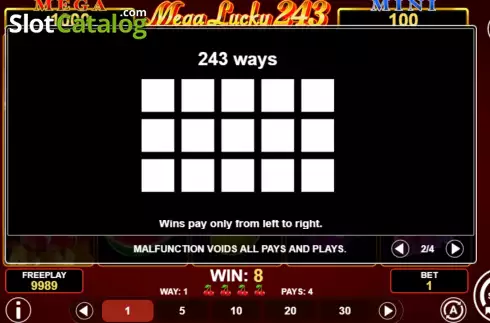 Οθόνη7. Mega Lucky 243 Κουλοχέρης