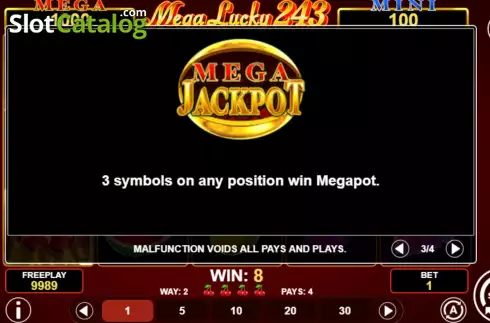 Οθόνη8. Mega Lucky 243 Κουλοχέρης