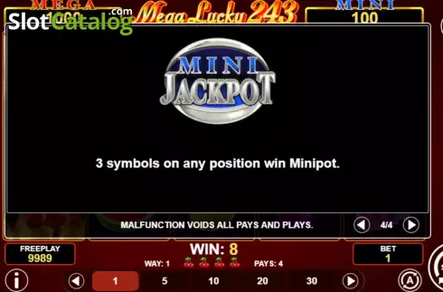 Οθόνη9. Mega Lucky 243 Κουλοχέρης